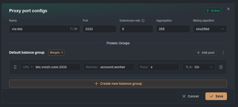 Add pool form